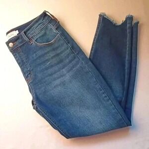 Jelly Jeans Womens High Rise Skinny Blue Dark Wash Size 7/8 Raw Step Hem